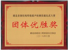 2018.10湖北省鋼結構焊縫超聲檢測技能比武大賽獲